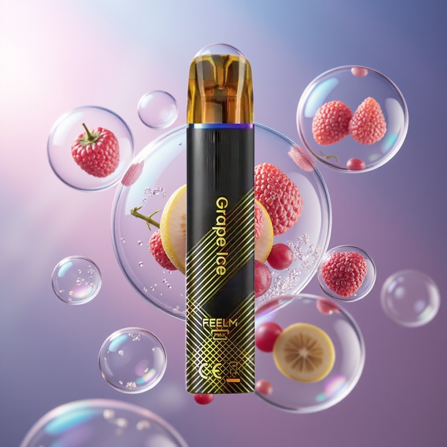 JNR Black&Golden 600+200 Puffs Engångs Vape Druvis (Grape Ice) 800 Puffs 550mAh svensk grossist