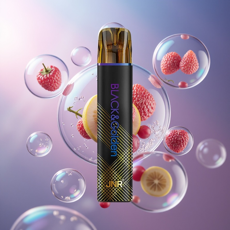 JNR Black&Golden 600+200 Puffs Engångs Vape Druvis (Grape Ice) 800 Puffs 550mAh svensk grossist
