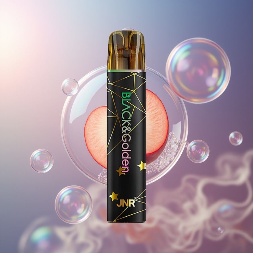 JNR Black&Golden 600+200 Puffs Engångs Vape Frukt Persika 550mAh svensk grossist