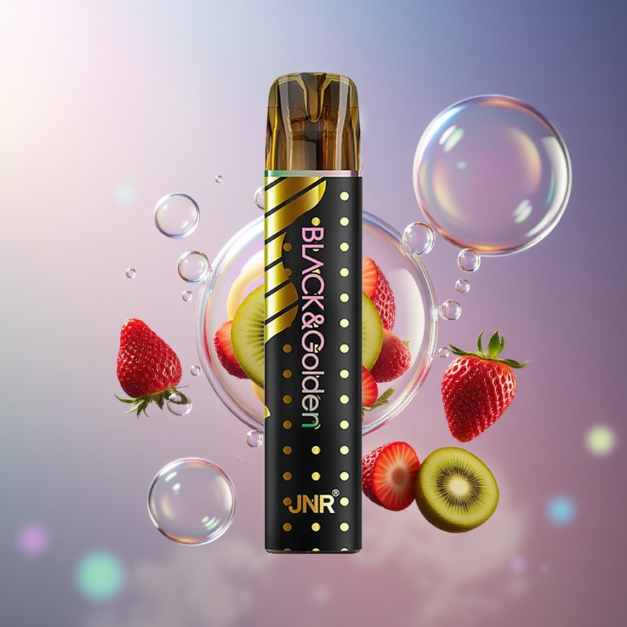 JNR Black&Golden 600+200 Puffs Engångs Vape Jordgubb Kiwi 800 Puffs 550mAh svensk grossist