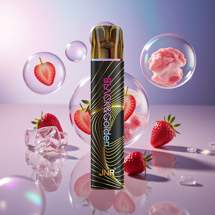 JNR Black&Golden 600+200 Puffs Engångs Vape Jordgubbsis 800 Puffs 2ml svensk grossist