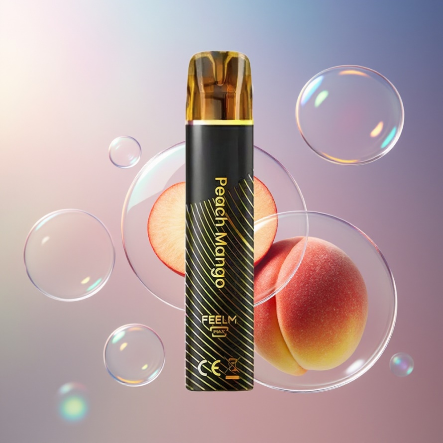 JNR Black&Golden 600+200 Puffs Engångs Vape Persika Mango 550mAh 2ml svensk grossist