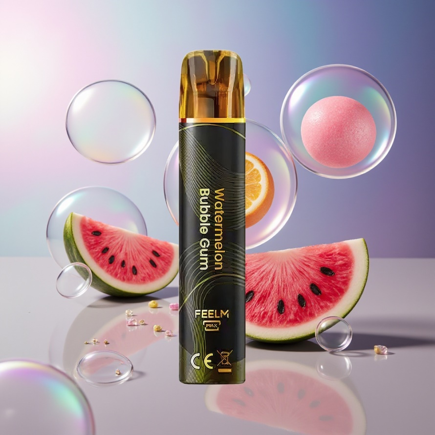 JNR Black&Golden 600+200 Puffs Engångsvattenmelonsbubbligtuggummi 550mAh svensk grossist
