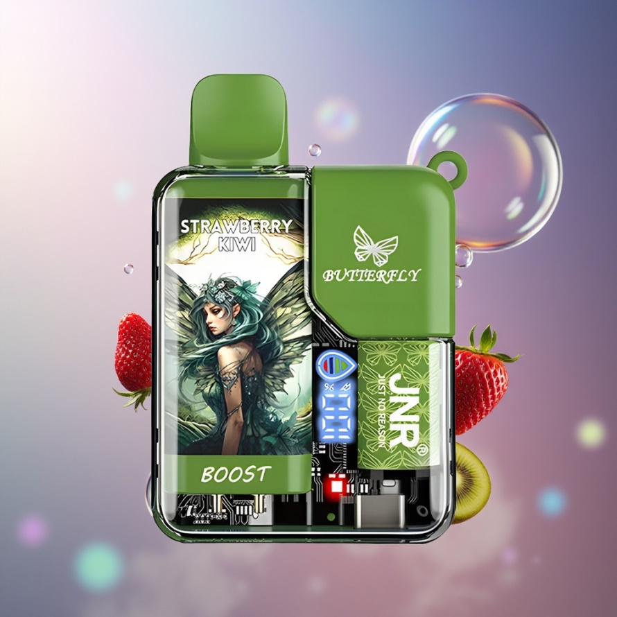 JNR Butterfly 8500 Puffs Svensk Grossist Engångs Vape Jordgubb Kiwi 1200mAh 15ml 1.0ohm Mesh Digital Display