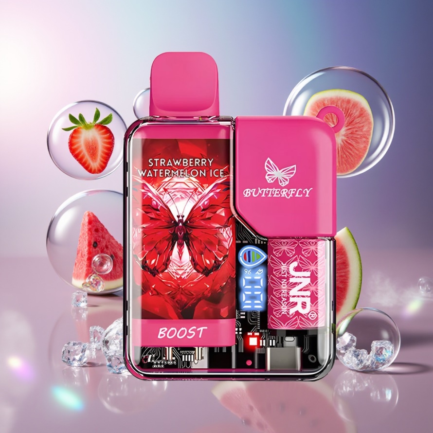 JNR Butterfly 8500 Puffs Svensk Grossist Engångs Vape Jordgubb Vattenmelon Is 1200mAh 15ml 1.0ohm Mesh Digital Display