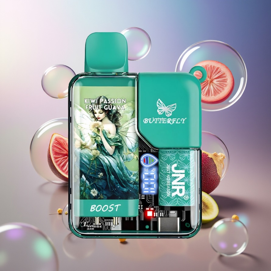 JNR Butterfly 8500 Puffs Svensk Grossist Engångs Vape Kiwi Passionsfrukt Guava 1200mAh 15ml 1.0ohm Digital Display Ribbon Design