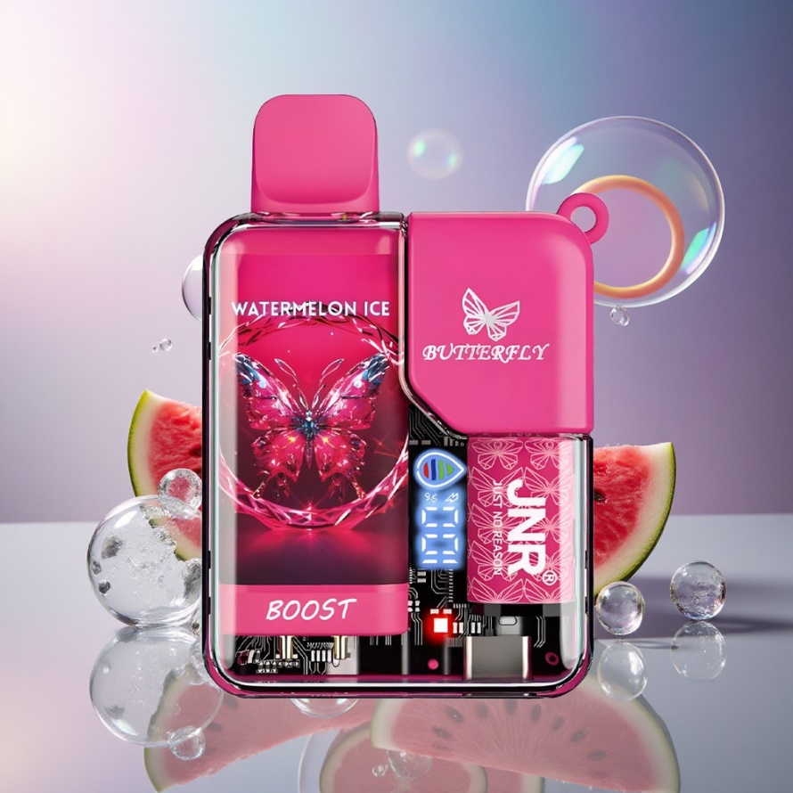 JNR Butterfly 8500 Puffs Svensk Grossist Engångs Vape Vattenmelon Is 1200mAh 15ml 1.0ohm Digital Skärm