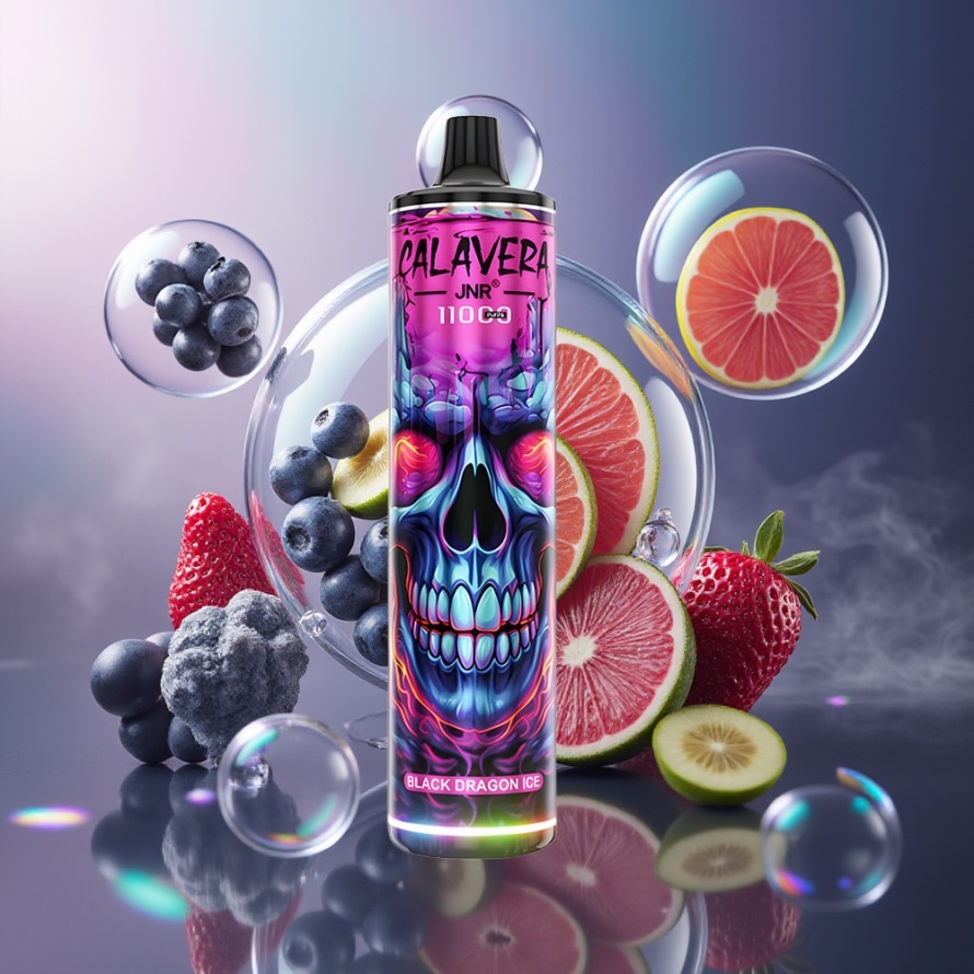 JNR Calavera 11000 Puffs Engångs Vape Svart Drake Is med 850 mAh & Type-C svensk grossist