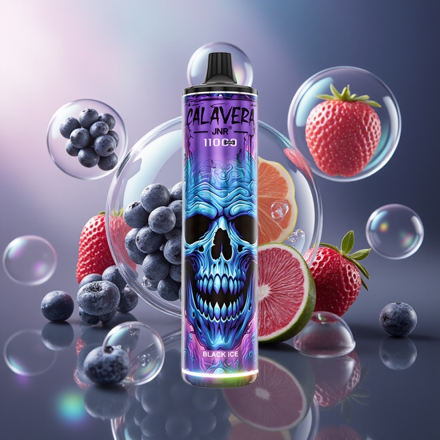 JNR Calavera 11000 Puffs Engångs Vape Svart Is med 850mAh & Type-C svensk grossist
