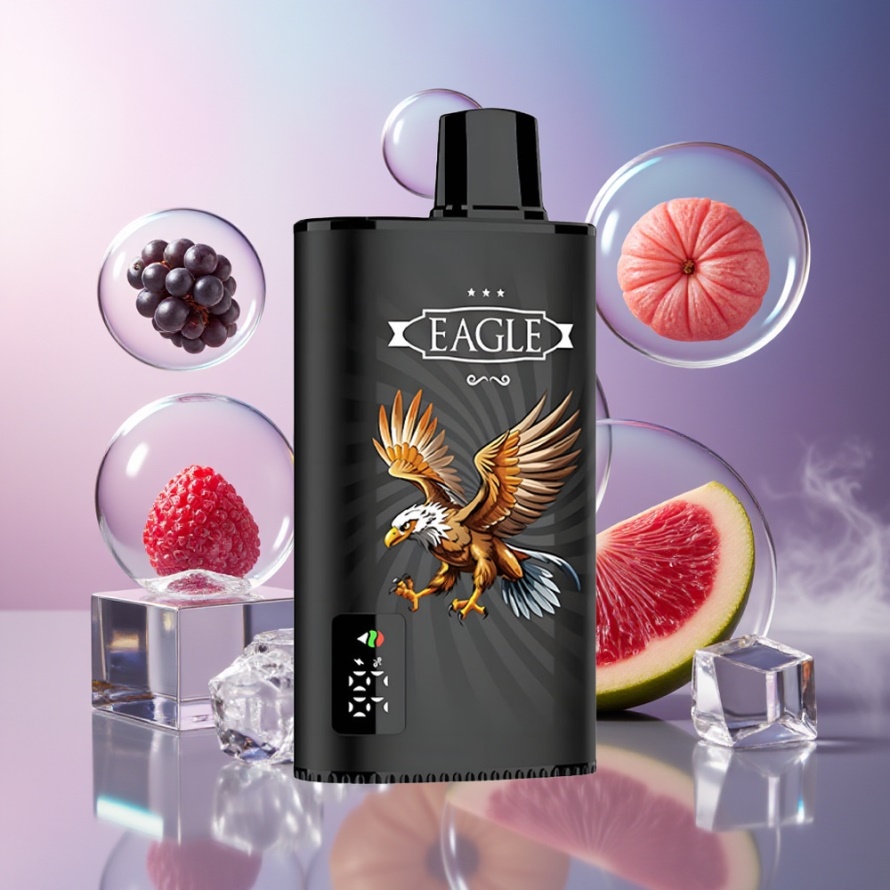 JNR EAGLE Smart 23000 Puffs Digital Screen 1.0ohm Mesh svensk grossist Engångs Vape Svartvinbär Mango Is