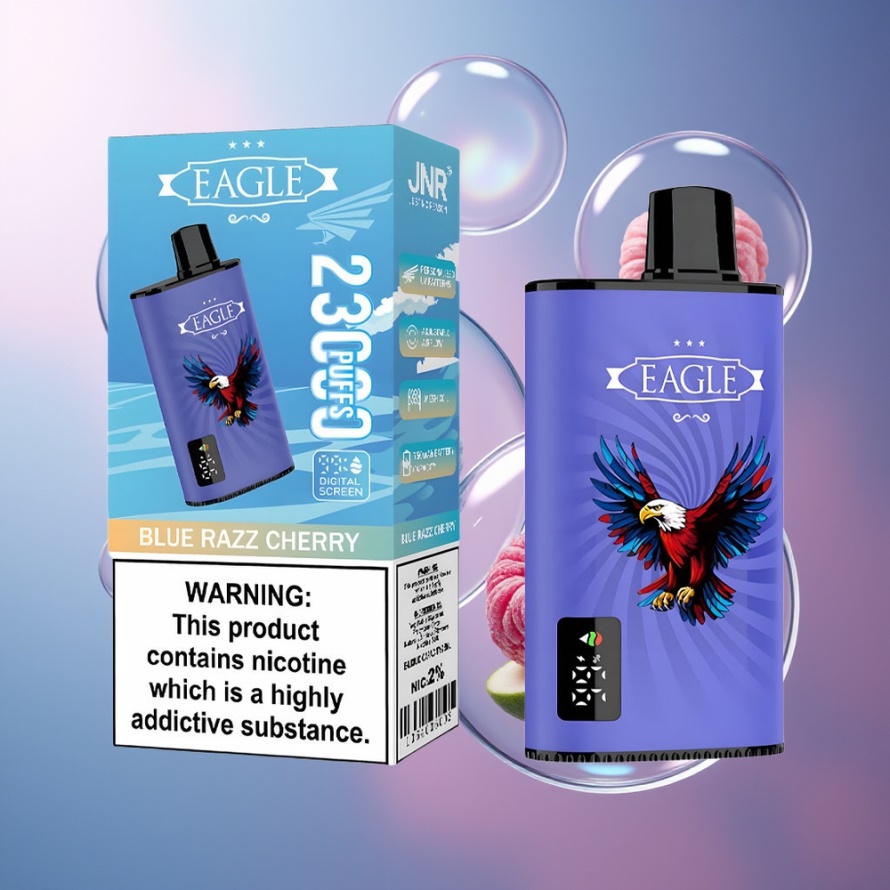 JNR EAGLE Smart 23000 Puffs Engångs Vape Blå Hallon Körsbär med Digital Skärm & 1.0ohm Mesh Coil svensk grossist