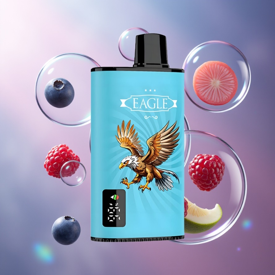JNR EAGLE Smart 23000 Puffs Engångs Vape Blåbär Sur Hallon Digital Skärm 1.0ohm Mesh svensk grossist