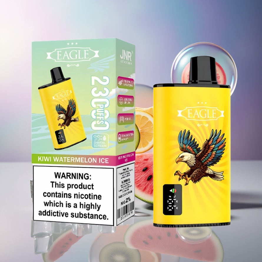 JNR EAGLE Smart 23000 Puffs Engångs Vape Kiwi Vattenmelon Is med Digital Skärm & 1.0ohm Mesh Coil svensk grossist