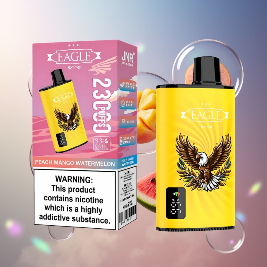 JNR EAGLE Smart 23000 Puffs Engångs Vape Peach Mango Vattenmelon med Digital Skärm & Justerbar Luftflöde svensk grossist