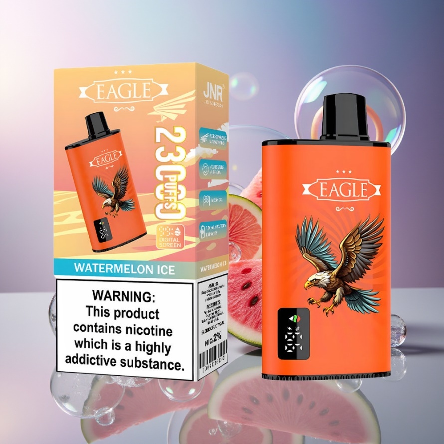 JNR EAGLE Smart 23000 Puffs Engångs Vape Vattenmelon Is med Digital Skärm & 1.0ohm Mesh Coil svensk grossist