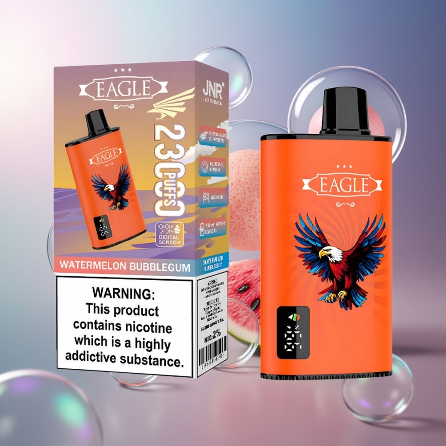 JNR EAGLE Smart 23000 Puffs Engångs Vape Vattenmelon Tuggummi med Digital Skärm & 1.0ohm Mesh Coil svensk grossist