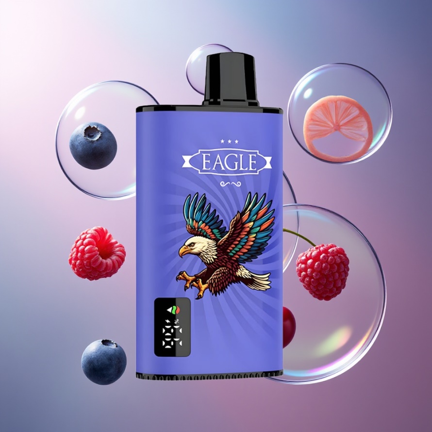 JNR EAGLE Smart 23000 Puffs Svensk Grossist Engångs Vape Blåbär Hallon Körsbär med Digital Skärm 1.0ohm Mesh Coil 750mAh