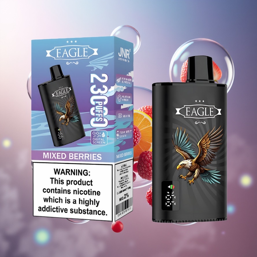 JNR EAGLE Smart 23000 Puffs Svensk Grossist Engångs Vape Digital Skärm 1.0ohm Mesh Bermixade Bär