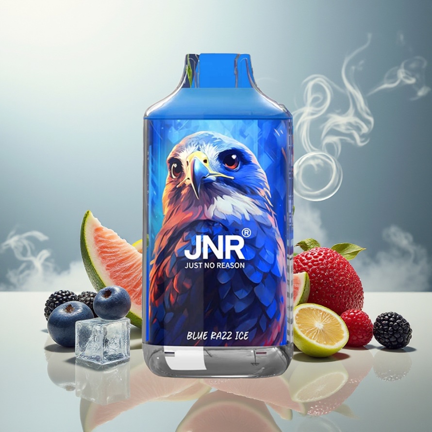 JNR Falcon 16000 Puffs Svensk GrossistEngångs Vape Blå Hallon Is med 850 mAh, 22ml & Dual Mesh Coil