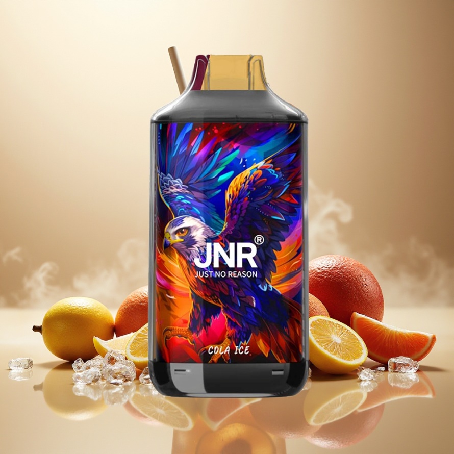 JNR Falcon 16000 Puffs Svensk GrossistEngångs Vape Cola Is med 850mAh Batteri, 22ml E-vätska, Dual Mesh Coil, Smart LED Display, 0%/2% Nikotin