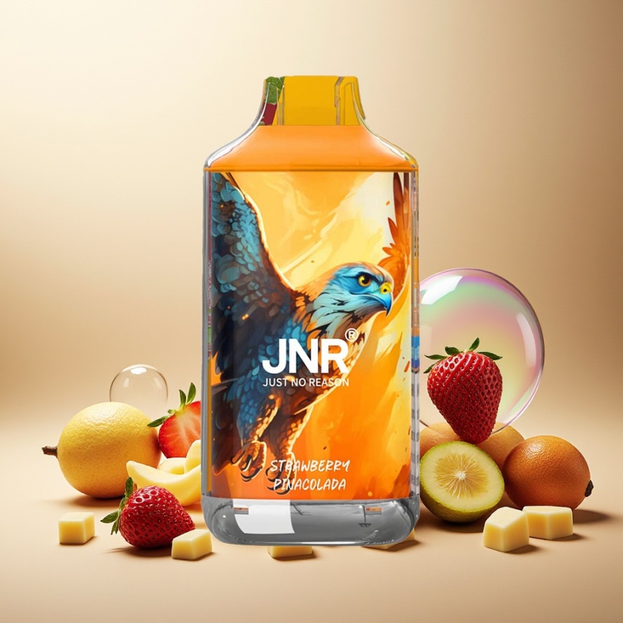 JNR Falcon 16000 Puffs Svensk GrossistEngångs Vape Jordgubb Pina Colada 850mAh 22ml Dual Mesh Coil