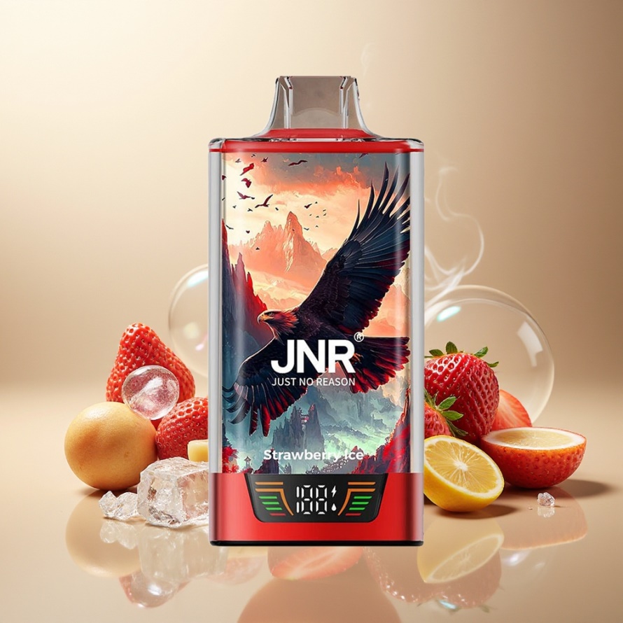 JNR Falcon Pro 28000Engångs Vape Jordgubb Is med 30ml & Smart Display - svensk grossist
