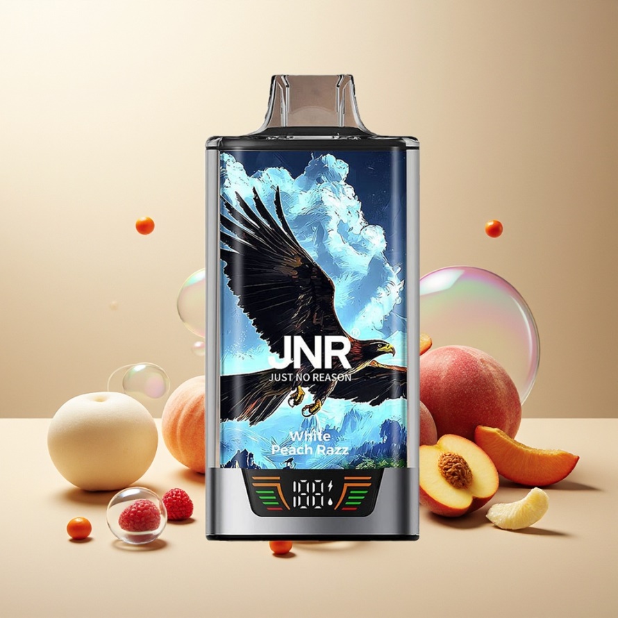 JNR Falcon Pro 28000Engångs Vape Vit Persika Hallon med Smart Display & 30ml – svensk grossist