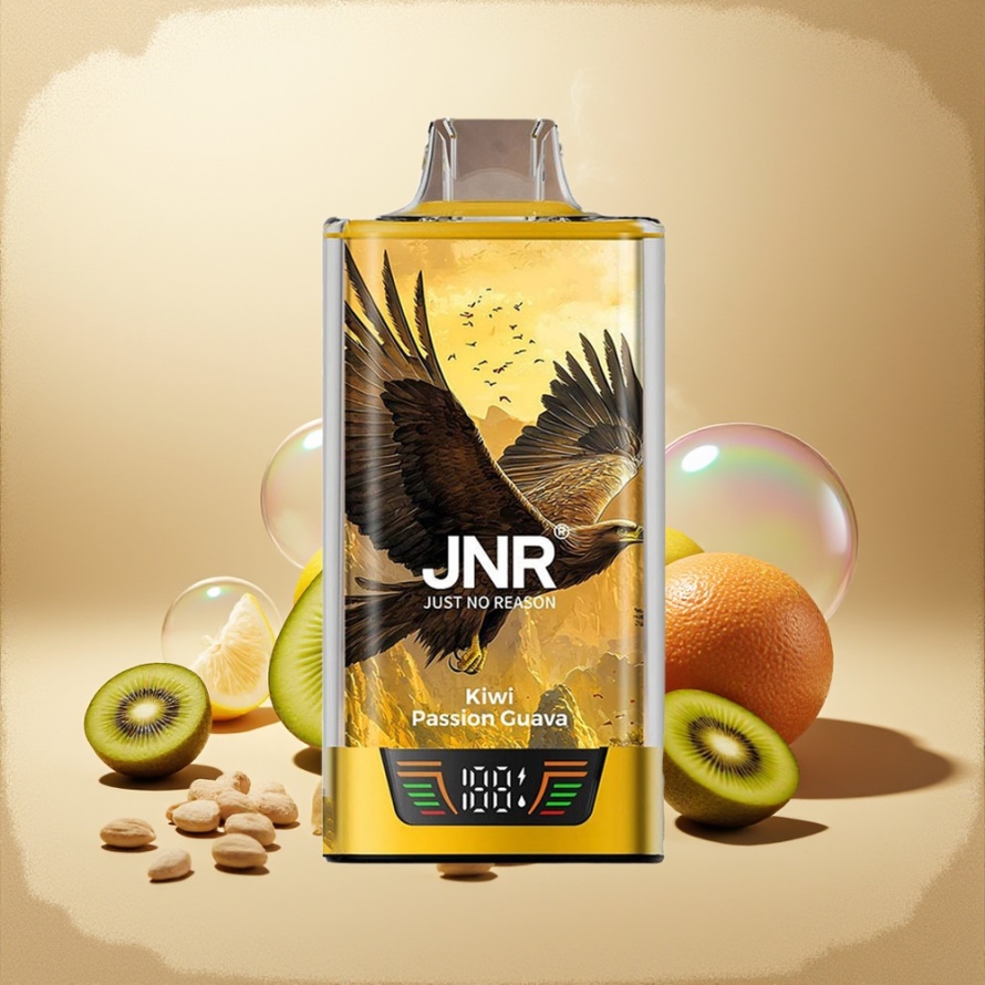 JNR Falcon Pro 28000 Svensk GrossistEngångs Vape Kiwi Passion Guava 30ml Smart Display Dual Mesh