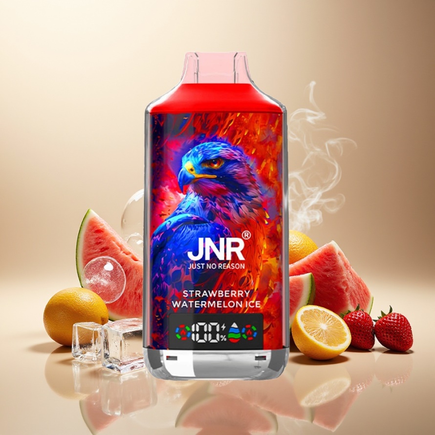 JNR Falcon X 18000 PuffsEngångs Vape Jordgubb Vattenmelon Is 750mAh 24ml Dual Mesh Coil Digital Display Type-C svensk grossist