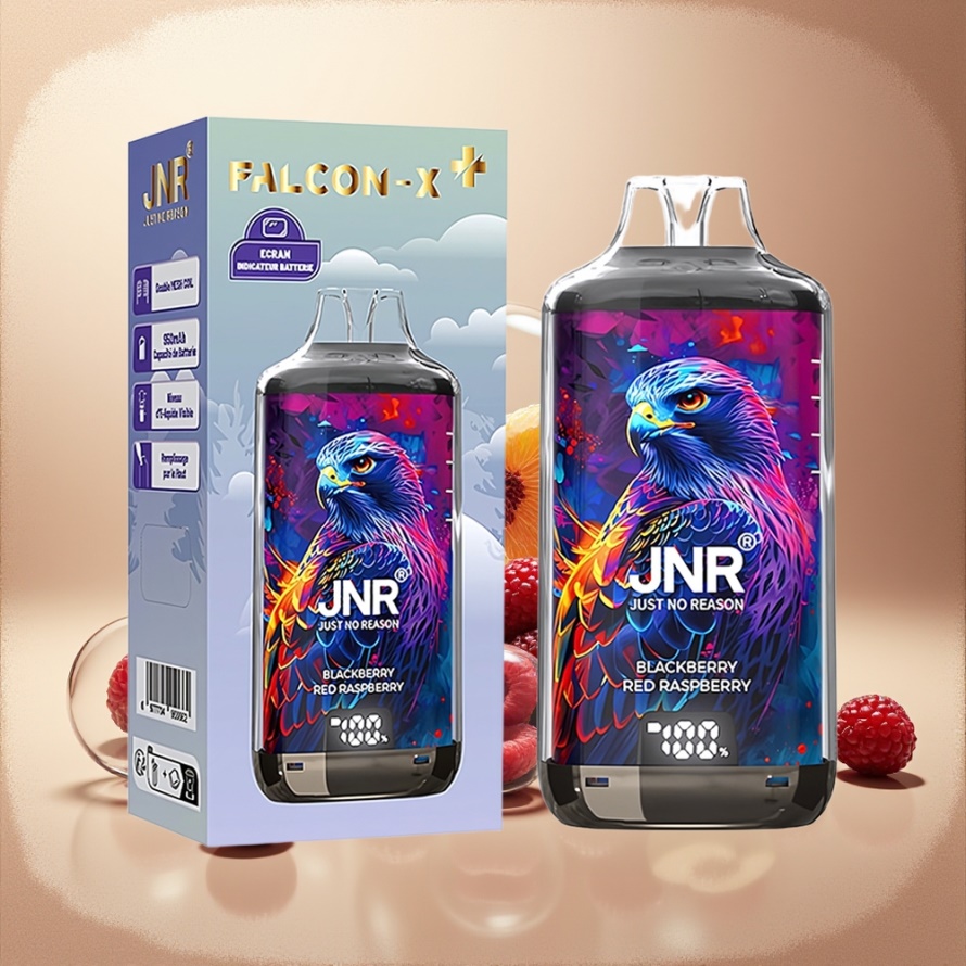 JNR Falcon X⁺ 28000 Svensk GrossistEngångs Vape Björnbär Röd Hallon 950mAh 2ml 2% Nikotin