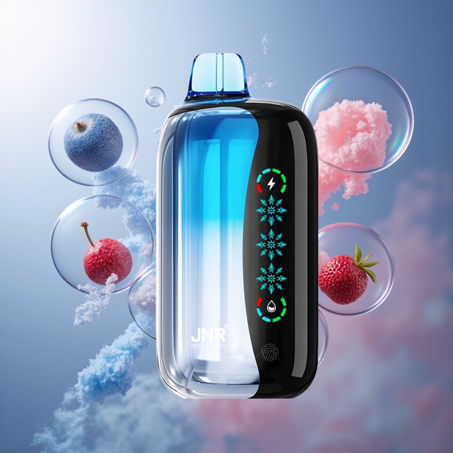 JNR Flex Ice 21000 Puffs Svensk Grossist Engångs Vape Blå Körsbärs Explosion: Ice Adjustable, 26ml, 1.2 Ohm Dual Mesh, Touch Screen