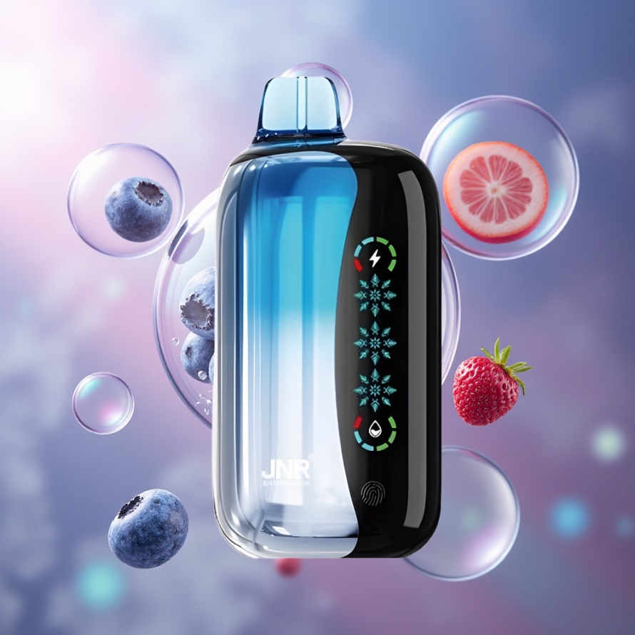 JNR Flex Ice 21000 Puffs Svensk Grossist Engångs Vape Blåbär Is med Justerbar Luftflöde, 26ml, Touchskärm, 1.2 Ohm Dual Mesh, 1000mAh, Type-C
