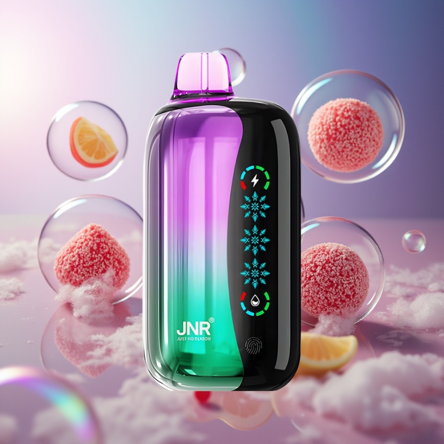 JNR Flex Ice 21000 Puffs Svensk Grossist Engångs Vape Surmarsvin Gelé Isjusterbar 26ml 1.2 Ohm Dual Mesh Typ-C