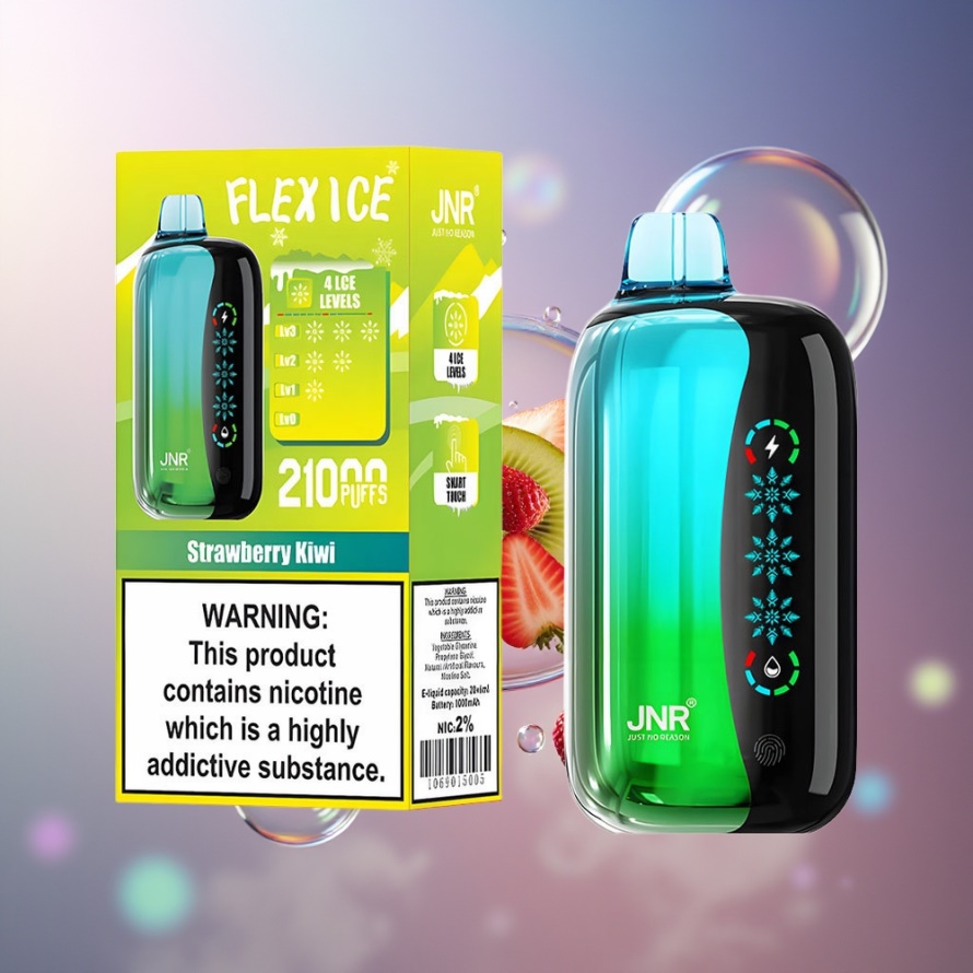 JNR Flex Is 21000 Puffs Svensk Grossist Engångs Vape Jordgubb Kiwi 26ml 1000mAh 1.2 Ohm Dual Mesh