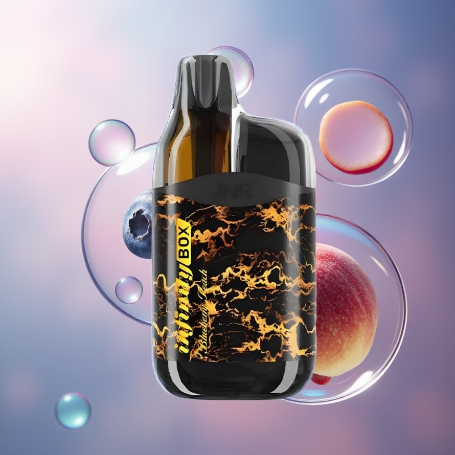 JNR Infinity Box 10700 Puffs Svensk Grossist Engångs Vape Blåbär Persika med 2200mAh & 15ml E-liquid