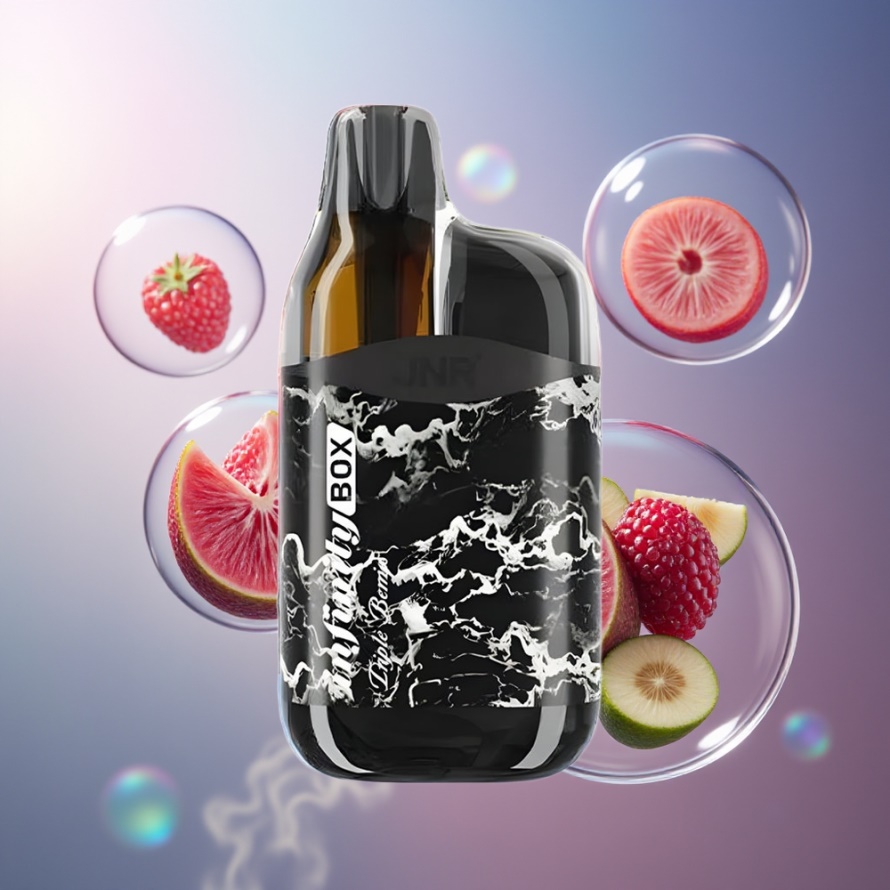JNR Infinity Box 10700 Puffs Svensk Grossist Engångs Vape Tre Bär (2200mAh, 15ml, 2% Nikotin)