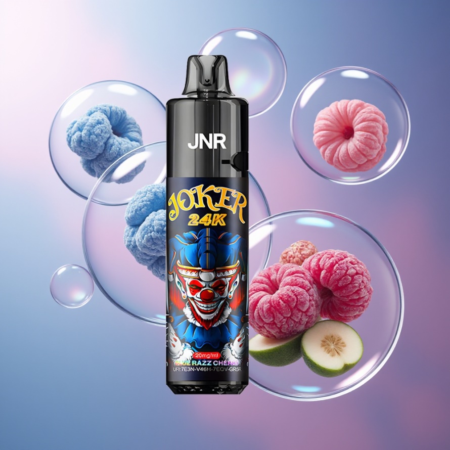 JNR Joker 24000 Puffs Engångs Vape Blå Hallon Körsbär svensk grossist 2+10ml 800mAh 24000 Puffs