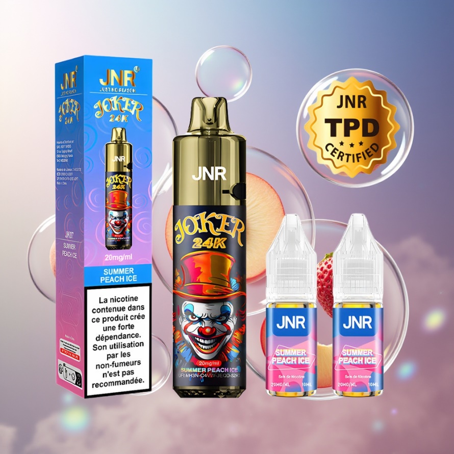 JNR Joker 24000 Puffs Engångs Vape Sommar Persika Is 2+10ml 800mAh svensk grossist