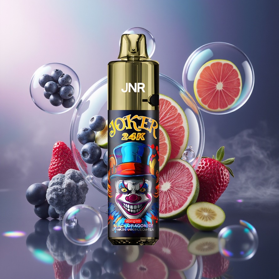 JNR Joker 24000 Puffs Engångs Vape Svart Drake Is 800mAh 2+10ml svensk grossist