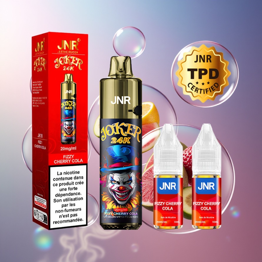 JNR Joker 24000 Puffs Engångsvape Fizzy Körsbär Cola 24000 Puffar 2% Nikotin Svensk Grossist