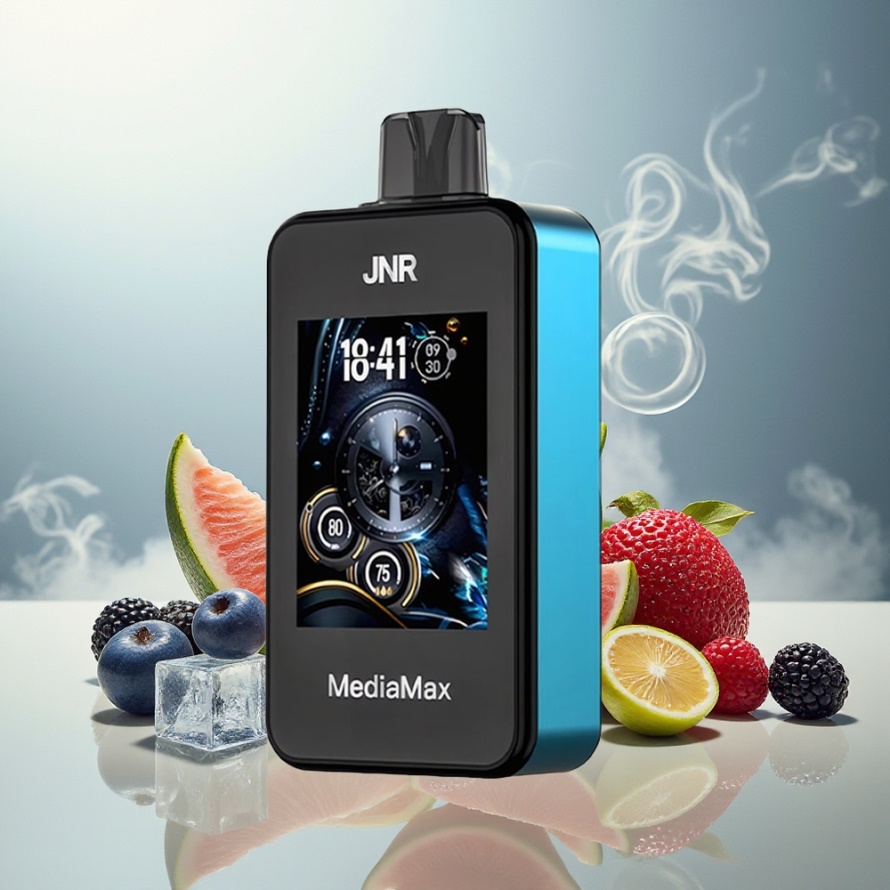 JNR MediaMax 40000 Puffs Svensk GrossistEngångs Vape Blå Hallon Is med 1000mAh & 21mL