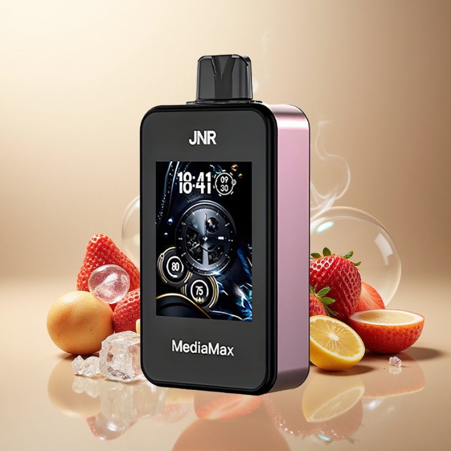 JNR MediaMax 40000 Puffs Svensk GrossistEngångs Vape Jordgubb Is med 21mL E-vätska & 1000mAh Batteri