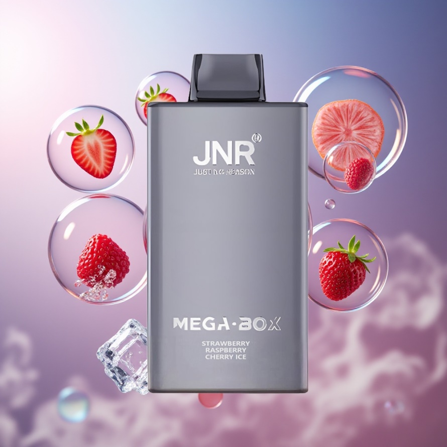 JNR Mega Box 25000 Puffs Engångs Vape Jordgubb Hallon Körsbär Is med Dual Mesh Coil & 850mAh Battery – svensk grossist