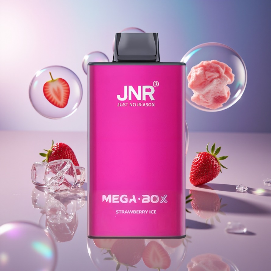 JNR Mega Box 25000 Puffs Engångs Vape Jordgubb Is med 850mAh & Dual Mesh Coil – Svensk Grossist