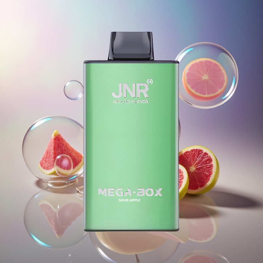 JNR Mega Box 25000 Puffs Engångs Vape Suräpple (30ml, 850mAh, Type-C) – svensk grossist