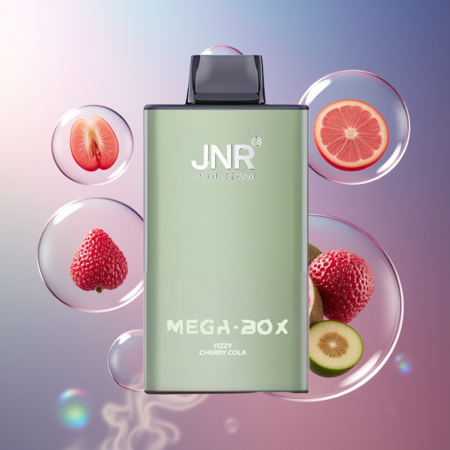 JNR Mega Box 25000 Puffs Svensk Grossist Engångs Vape Läskig Körsbärs Cola 30ml Dual Mesh 850mAh Type-C