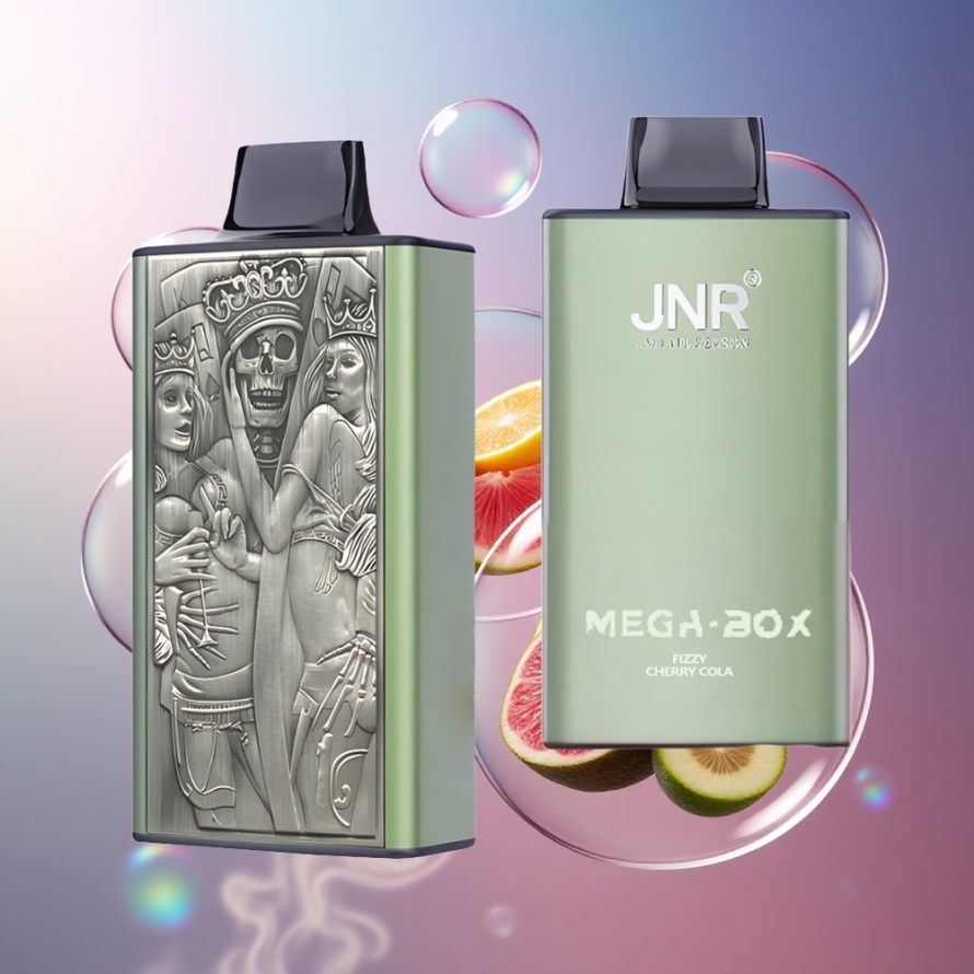 JNR Mega Box 25000 Puffs Svensk Grossist Engångs Vape Läskig Körsbärs Cola 30ml Dual Mesh 850mAh Type-C