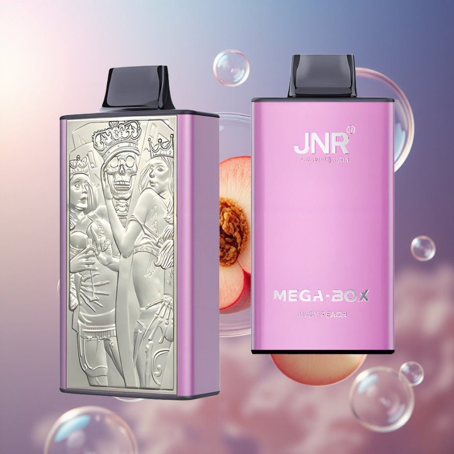 JNR Mega Box 25000 Puffs Svensk Grossist Engångs Vape Saftig Persika med 30ml E-liquid & Type-C Laddning