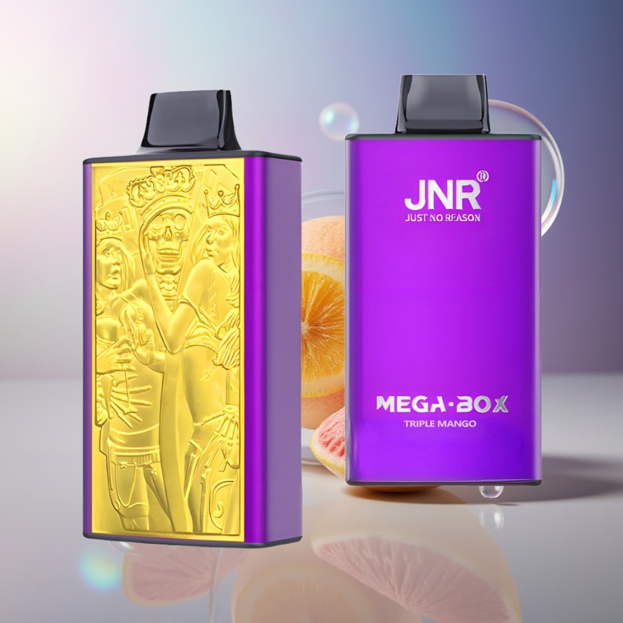 JNR Mega Box 25000 Puffs Svensk Grossist Engångs Vape Trippel Mango 30ml 850mAh Dual Mesh