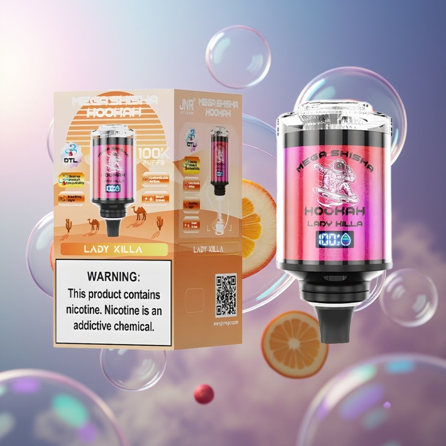 JNR Mega Shisha Hookah 100K Svensk Grossist Desktop 2200mAh Lady Killa